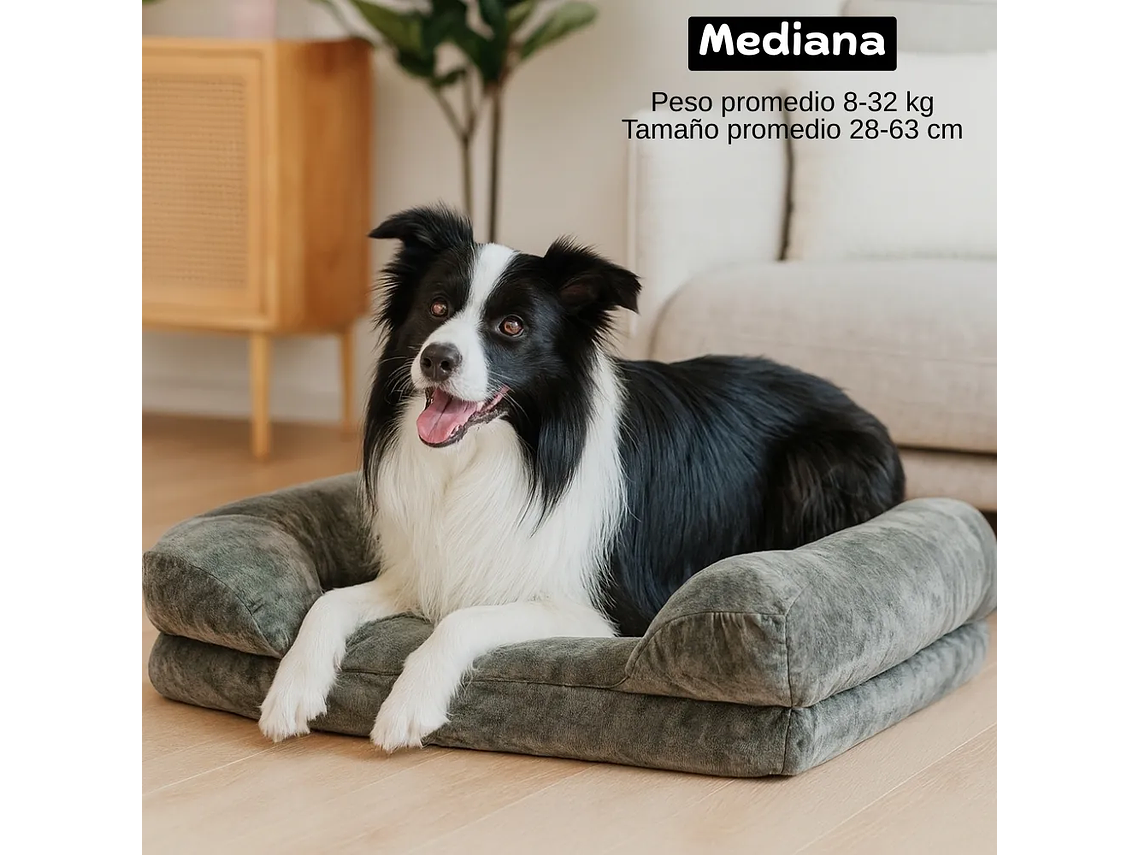 Cama Antiestres Perro Colchon Ortopedica 70x60cm Color Gris Diseño Cama Antiestres Con Soporte Ortopedico 2