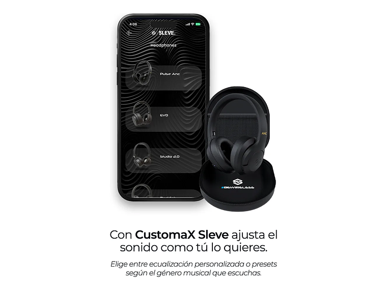 Audífonos Inalámbricos Bluetooth Sleve Pulse ANC 2Gen Cancelación de Ruido Activa 45 Horas Batería Negro 3