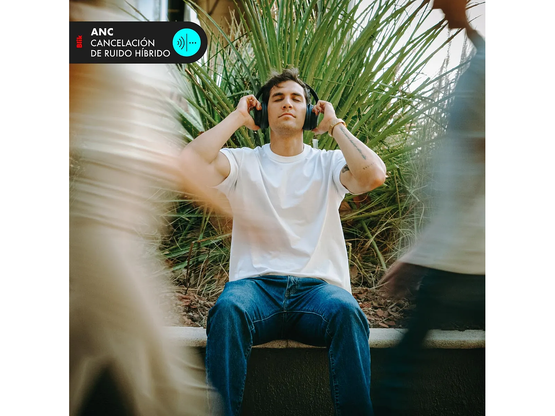 Audífonos Bluetooth Blik Soul900 Cancelación De Ruido 60 Hrs Color Negro 2