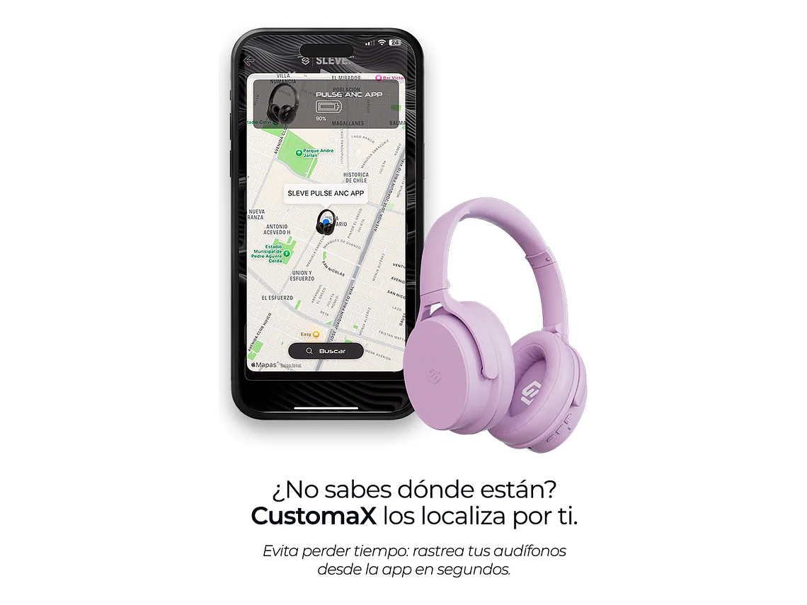 Audífonos Inalámbricos Bluetooth Sleve Evo 2Gen Cancelación de Ruido Pasiva 45 Horas Batería Violet Glow Violeta 3