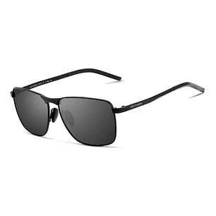 Gafas de Sol Polarizadas Veithdia V2462 Armazón Negro Lente Gris UV400