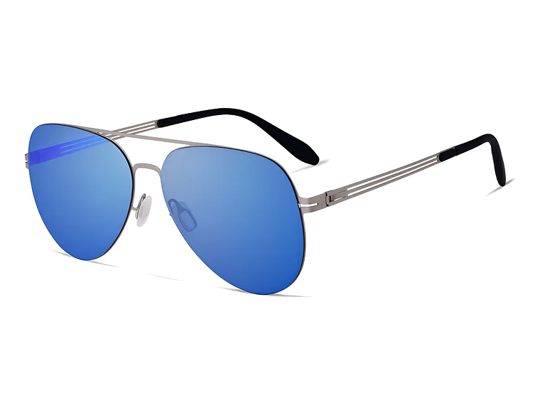 Lentes De Sol Hd Polarizados Veithdia Aluminio Magnesio V8218 Color De La Lente Azul Color De La Varilla Plateado 1