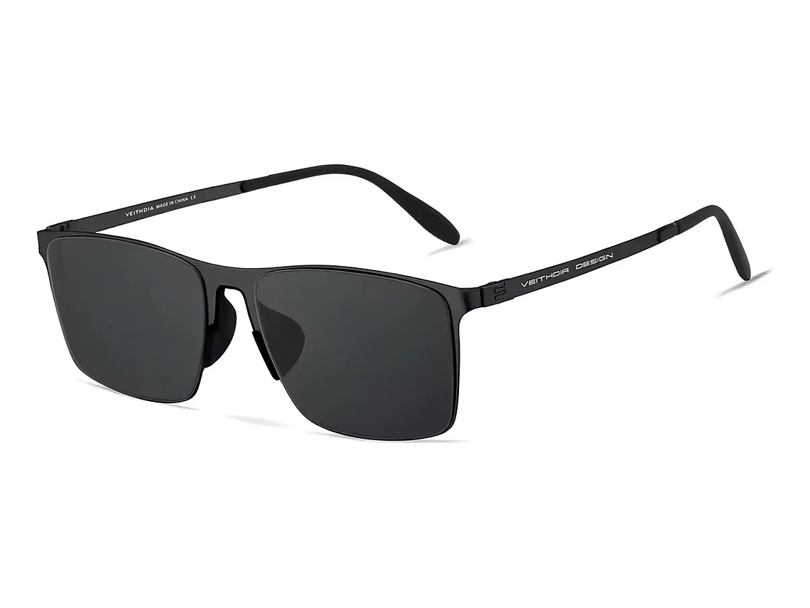 Lentes De Sol Hd Polarizados Veithdia Aluminio Magnesio V8212 Color De La Lente Negro Color De La Varilla Negro 1