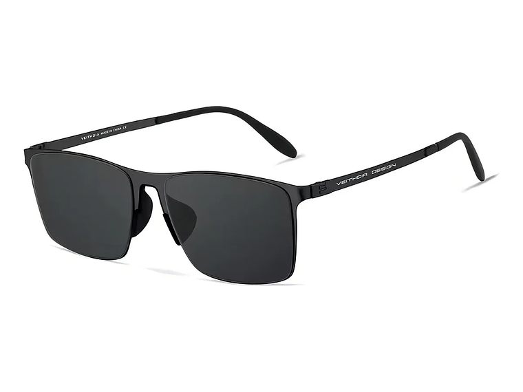 Lentes De Sol Hd Polarizados Veithdia Aluminio Magnesio V8212 Color De La Lente Negro Color De La Varilla Negro 1