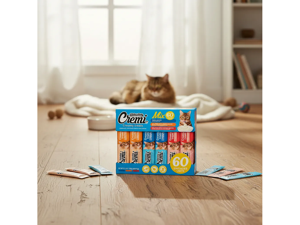 Snack Gatos - Cremi Caja Mix Sabores Del Mar 60un Naturalistic 2