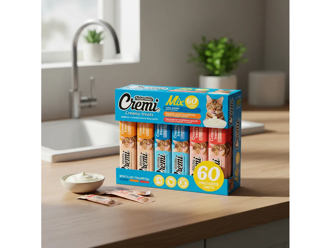 Snack Gatos - Cremi Caja Mix Sabores Del Mar 60un Naturalistic 3