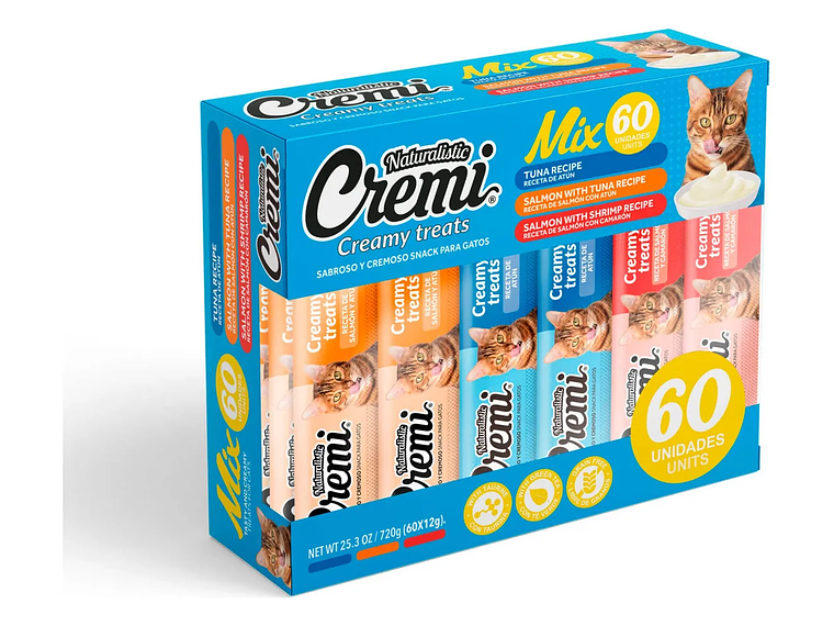 Snack Gatos - Cremi Caja Mix Sabores Del Mar 60un Naturalistic 1