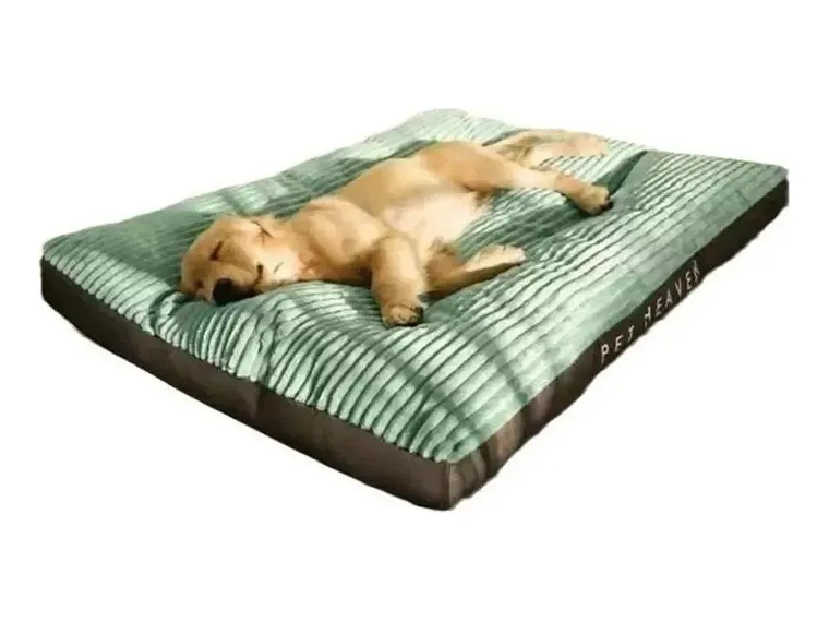 Cama Petchi XL Perros Grandes Almohadón Verde Lima 120x90cm Tela Ultra Suave Y Sedosa Reforzada 1