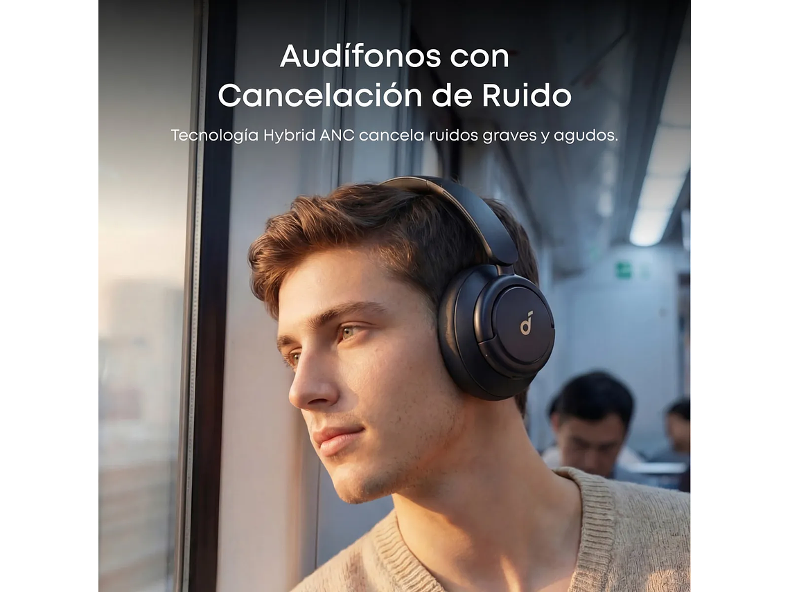 Audífonos Bluetooth soundcore by Anker Q30, Cancelación Híbrida De Ruido Activa, Sonido Hi-res, Autonomía de 80h, Modos Multifunción, Diadema Gamer, Almohadillas Suaves, Carga Rápida, Color Negro 2