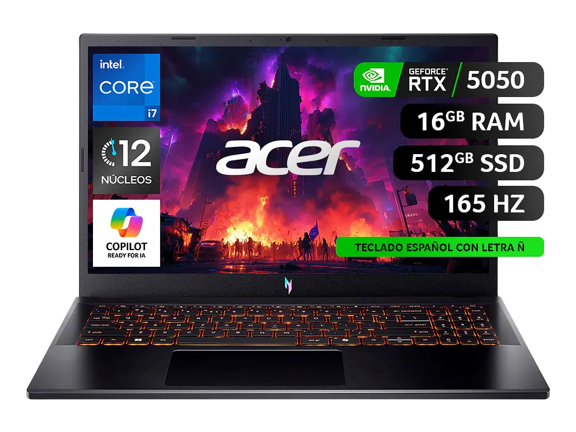 Notebook Acer ANV15-52-73S9-1 15'6 Intel Core I7 24gb Ram 512 Ssd Rtx5050 color Negro 1