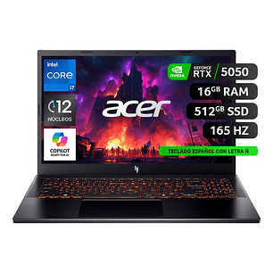 Notebook Acer ANV15-52-73S9-1 15'6 Intel Core I7 24gb Ram 512 Ssd Rtx5050 color Negro