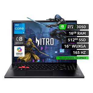 Notebook Acer Gamer 16' / Intel Corei5 /16gb /rtx3050/512ssd
