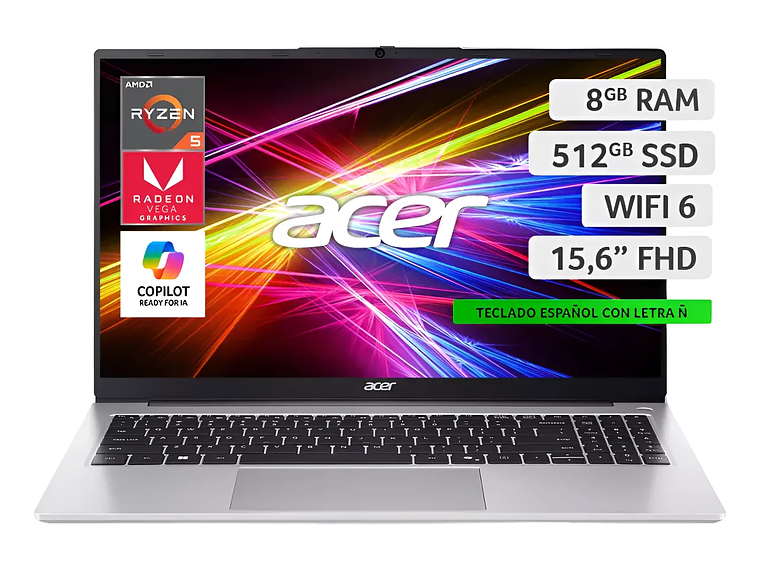Notebook Acer Ryzen 5 /8 Gb /512 Gb Ssd /15'6 Fhd 1