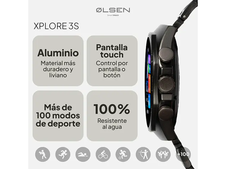Smartwatch Olsen Reloj Inteligente Xplore Amoled Llamadas Bt Black 2