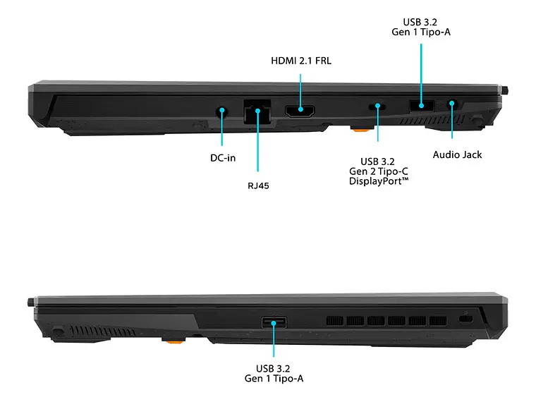 Notebook Asus Tuf Gaming F16 Int Core 5 16gb 512gb Rtx 3050 Negro 4