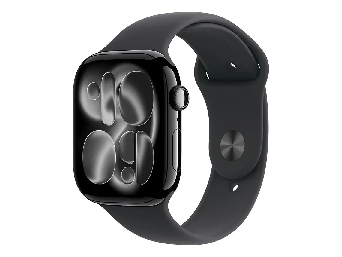 Apple Watch Series 11 GPS • Caja de aluminio negro azabache de 46 mm • Correa deportiva negra – M/L - Distribuidor Autorizado 1