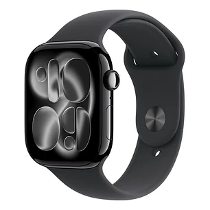 Apple Watch Series 11 GPS • Caja de aluminio negro azabache de 46 mm • Correa deportiva negra – M/L - Distribuidor Autorizado