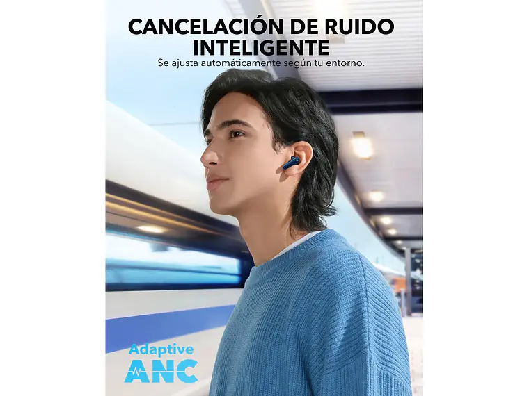 Audífonos Soundcore P40i Adaptive Hybrid ANC Certificación hi-res LDAC Inalámbricos Bajos Profundos 60 Horas De Reproducción Estuche 2-en-1 Ipx5 Llamadas Inalámbricos Color Azul 3