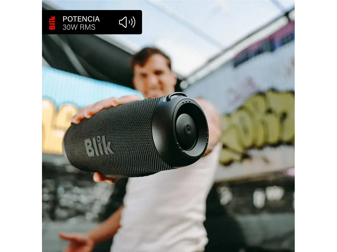 Parlante Bluetooth Portátil Blik Powerbass30 30w 15 Hrs Negro 3