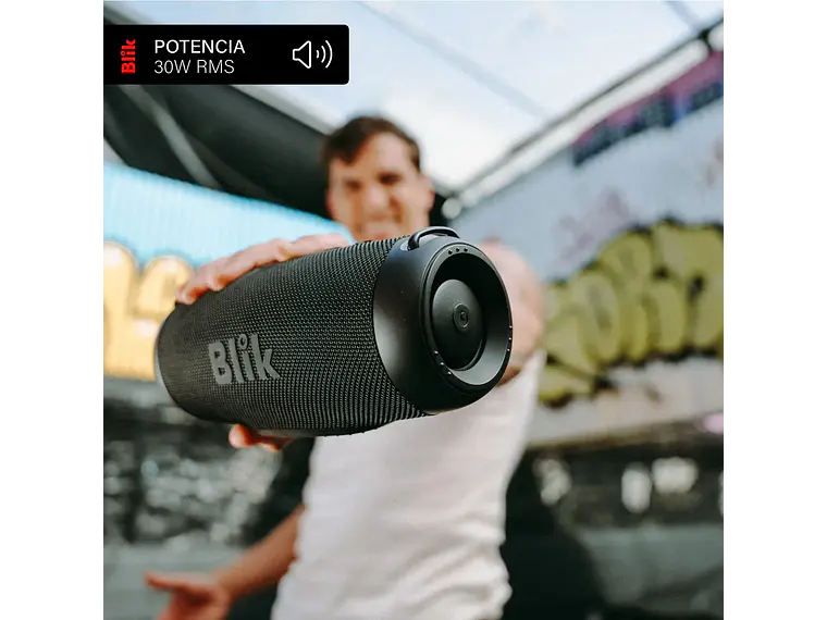 Parlante Bluetooth Portátil Blik Powerbass30 30w 15 Hrs Negro 3