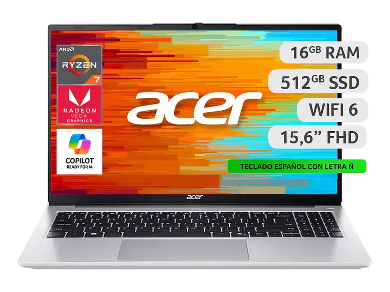 Notebook Acer Aspire Lite AL15-41P-R0ZY-3 Ryzen 7 16GB RAM 512GB SSD 15.6