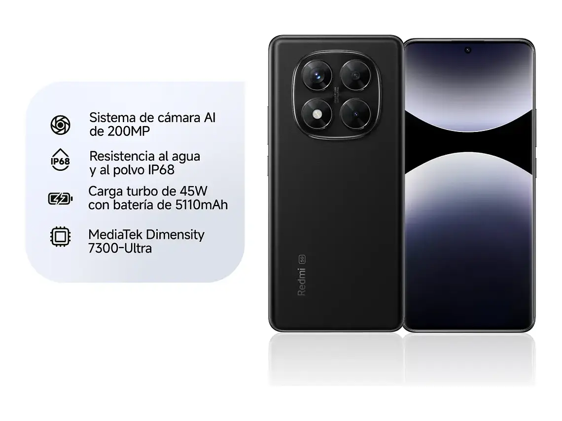 Celular Xiaomi Redmi Note 14 Pro 5G Negro 8 GB RAM 256 GB ROM 2