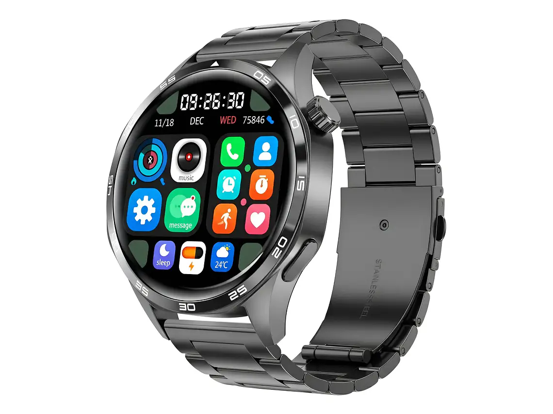 Smartwatch Gt5 Pro Con Correa Metálica Y Silicona Compatible 1