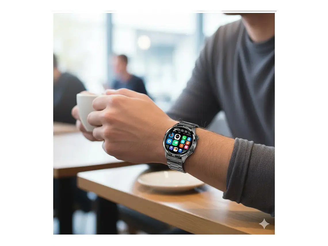 Smartwatch Gt5 Pro Con Correa Metálica Y Silicona Compatible 3