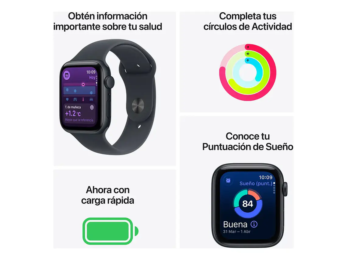 Apple Watch SE 3 GPS • Caja de aluminio blanco estelar de 40 mm • Correa deportiva blanco estelar - M/L - Distribuidor Autorizado 2