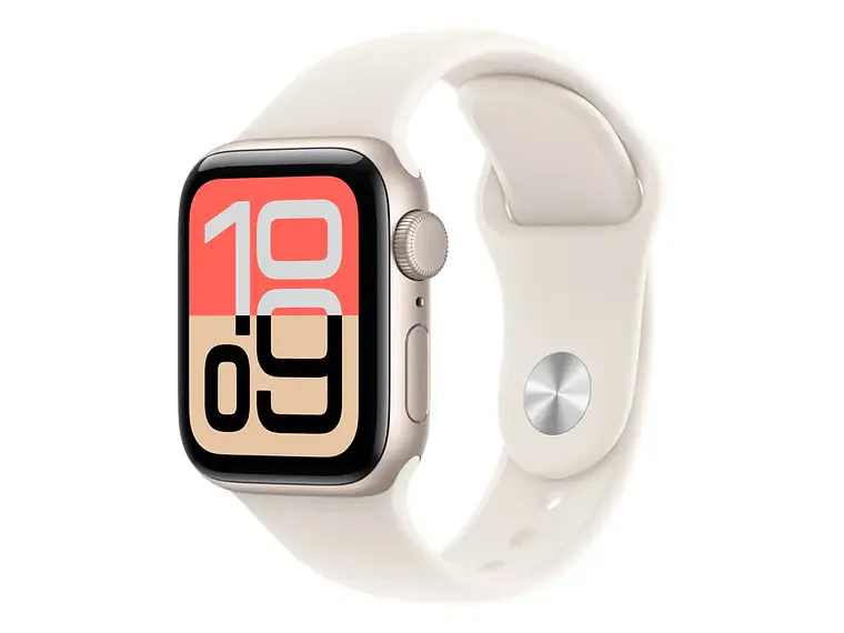 Apple Watch SE 3 GPS • Caja de aluminio blanco estelar de 40 mm • Correa deportiva blanco estelar - M/L - Distribuidor Autorizado 3