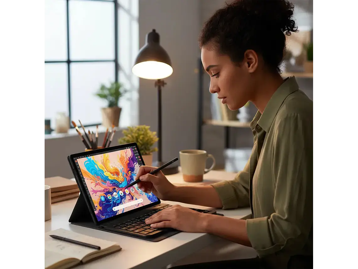 Tablet Studio Suite Pro 12″ Mlab 8 Gb Ram Memoria 128 Gb Android 16 8000 mAh Teclado Lápiz Touch Funda Soporte Películas Estudio Y Mas 1