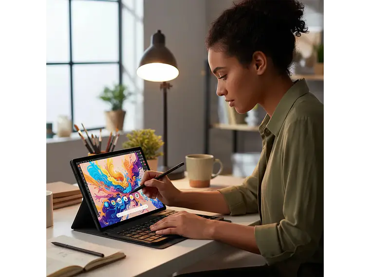 Tablet Studio Suite Pro 12″ Mlab 8 Gb Ram Memoria 128 Gb Android 16 8000 mAh Teclado Lápiz Touch Funda Soporte Películas Estudio Y Mas 1