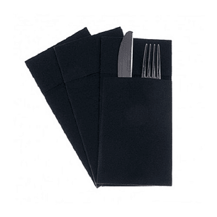 500 Servilletas Airlaid  Negra 40x40 cm.