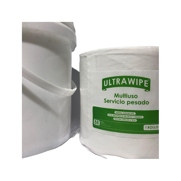 Paños Ultrawipe Pre pícados Etiqueta Verde + Bidón  3