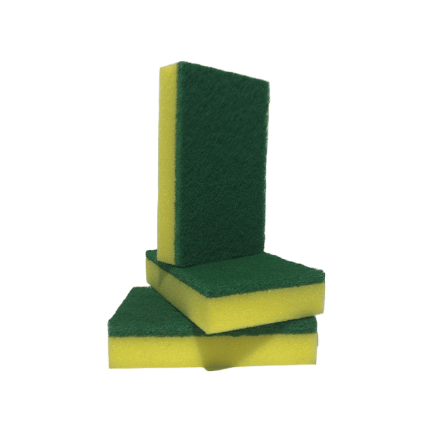 10 Esponjas Loza Verde Amarilla 7x9 cm. 2