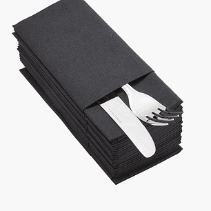 500 Servilletas Airlaid  Negra 40x40 cm.