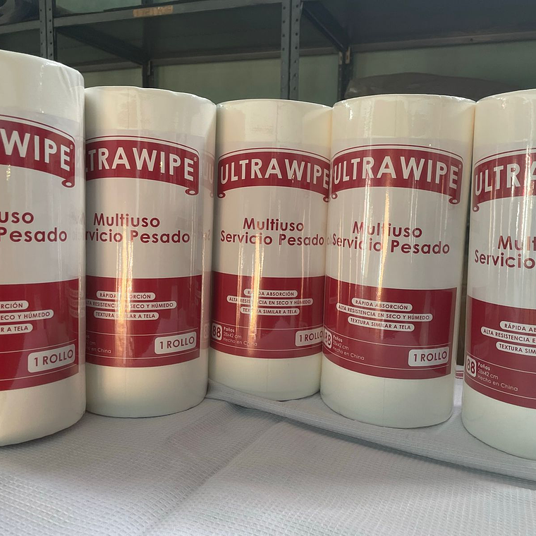 Paños Ultrawipe 88 paños 28x42 cm Rollo Etiq. Roja  Caja 12 Rollos 2
