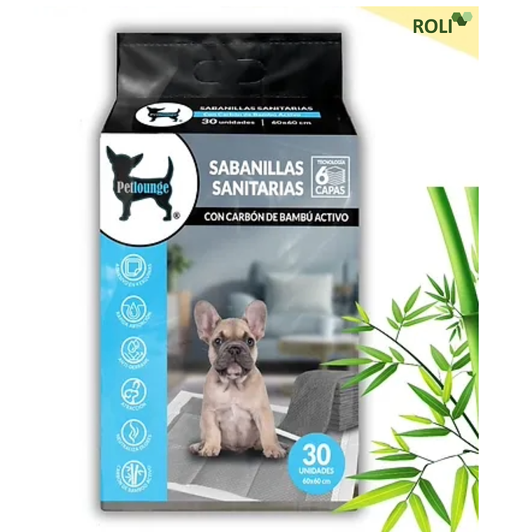 Sabanillas Sanitarias con carbón de Bambú 60x60 cm 30 Unidades 4