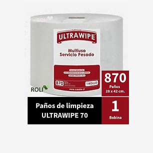 Paños Ultrawipe 70 Bobina Prepicado  870 paños de 28x42 cm