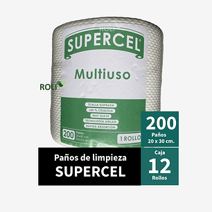 Paños SuperCel 200 paños Airlaid de 20x30 cm Caja 12 Unidades