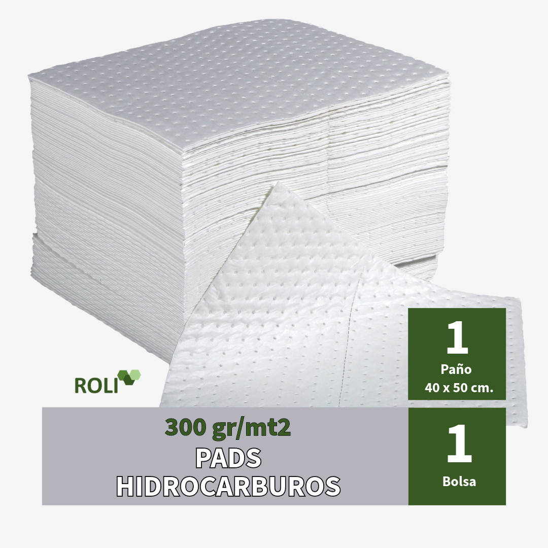 Paño Pads Hidrocarburos 50x40 cm 300 Gr.