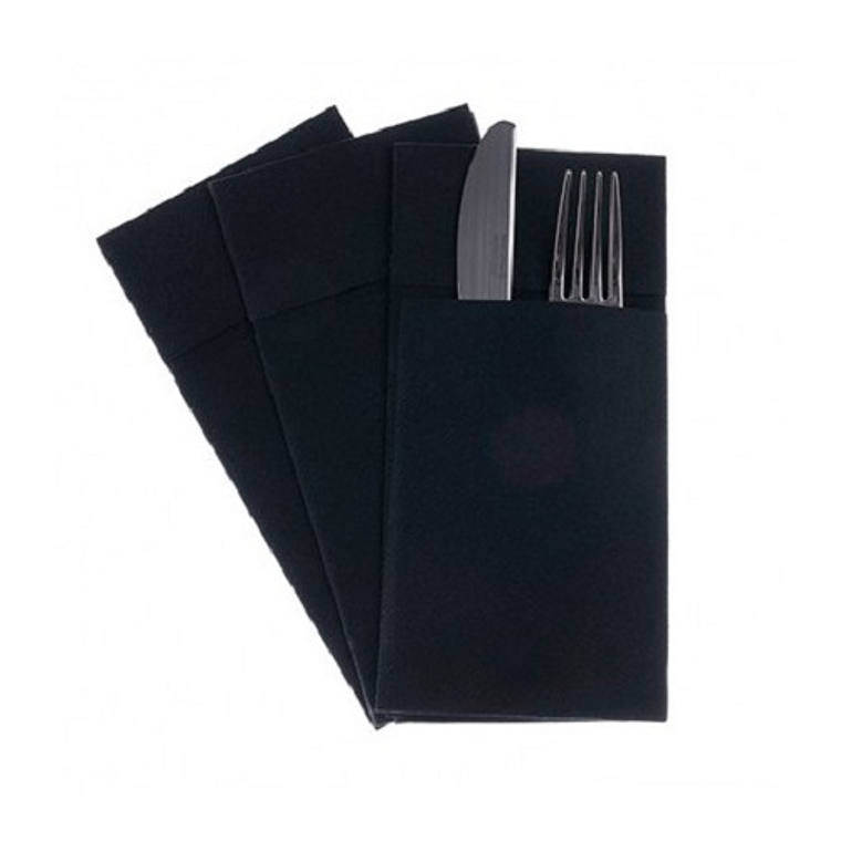 1.000 Servilletas Airlaid  Negra 40x40 cm.-  1