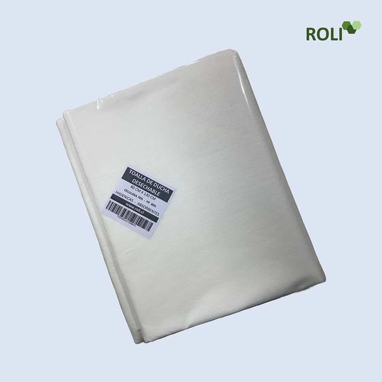 Toalla de Ducha Desechable Envasada Celulosa PP  80x130 cm. 1