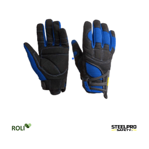 GUANTE STEELPRO ANTIVIBRACION AZUL TALLA L