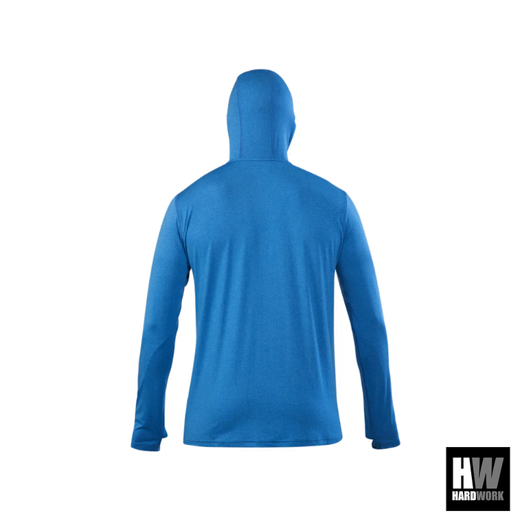 POLERA DRY FIT HW SPX C/ GORRO MANGA LARGA HOMBRE AZUL ELÉCTRICO 2