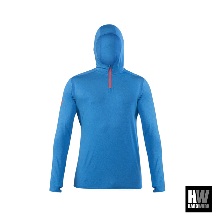 POLERA DRY FIT HW SPX C/ GORRO MANGA LARGA HOMBRE AZUL ELÉCTRICO 1