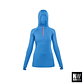 POLERA DRY FIT HW SPX C/ GORRO MANGA LARGA MUJER ELECTRIC BLUE - Miniatura 1