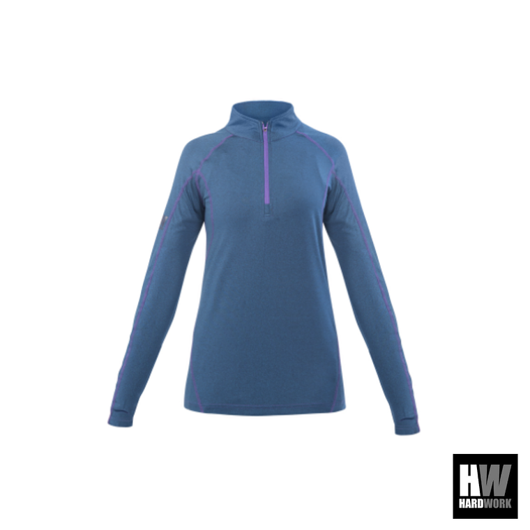 POLERA DRY FIT HW SPX MANGA LARGA MUJER DEEP BLUE 1