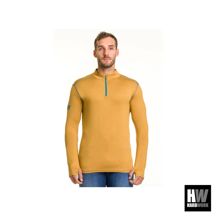 POLERA DRY FIT HW SPX MANGA LARGA HOMBRE MOSTAZA 1