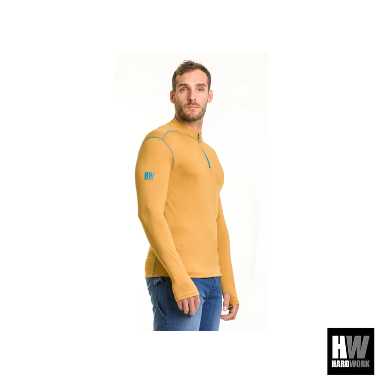 POLERA DRY FIT HW SPX MANGA LARGA HOMBRE MOSTAZA 3